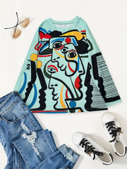 Abstract Graffiti Print Pullover Sweatshirt