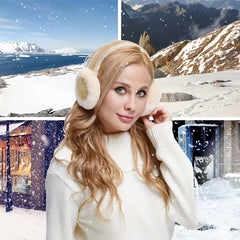 Soft Suede Fleece Ear Muffs Foldable Winter Accessory
