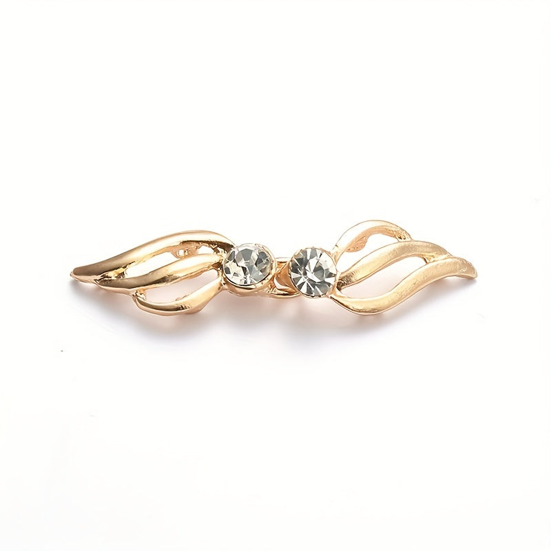 Rhinestone Alloy Pair Buckle Sweater Clip for Stand Collar