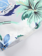 Tropical Tree & Flower Print Hawaiian Shirt