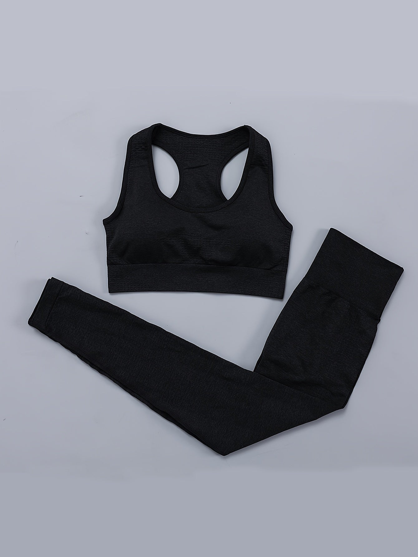 5PCS Seamless Yoga Sets Crop Tee, Racer Back Vest, High Waist Short, Running Leg