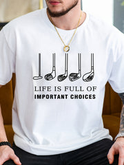 Men's Cotton Printed T-shirt Round Neck Tee