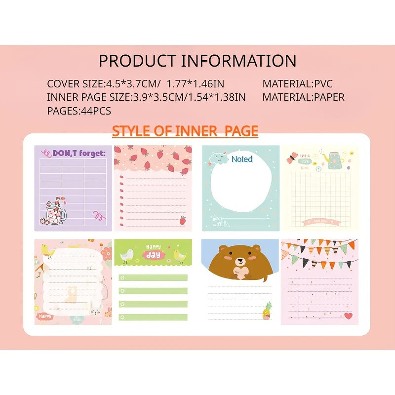 Mini Notebook Student Notebook Portable with Keychain for Girl