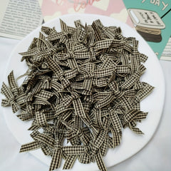 Pack Of 10 DIY Plaid Handknotted Mini Bow Ribbon