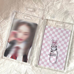 Transparent Acrylic Kpop Photocard Access Card Holder with Keychain