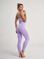 2pcs Workout Set Sports Bra & High Waist Leggings Women's Activewear