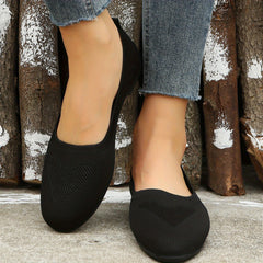 Women's Soft Sole Knit Flat Shoes Slip On Casual Breathable Flats