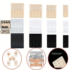 3pcs Bra Extenders Hooks Adjustable Band Women's Lingerie Accessorie