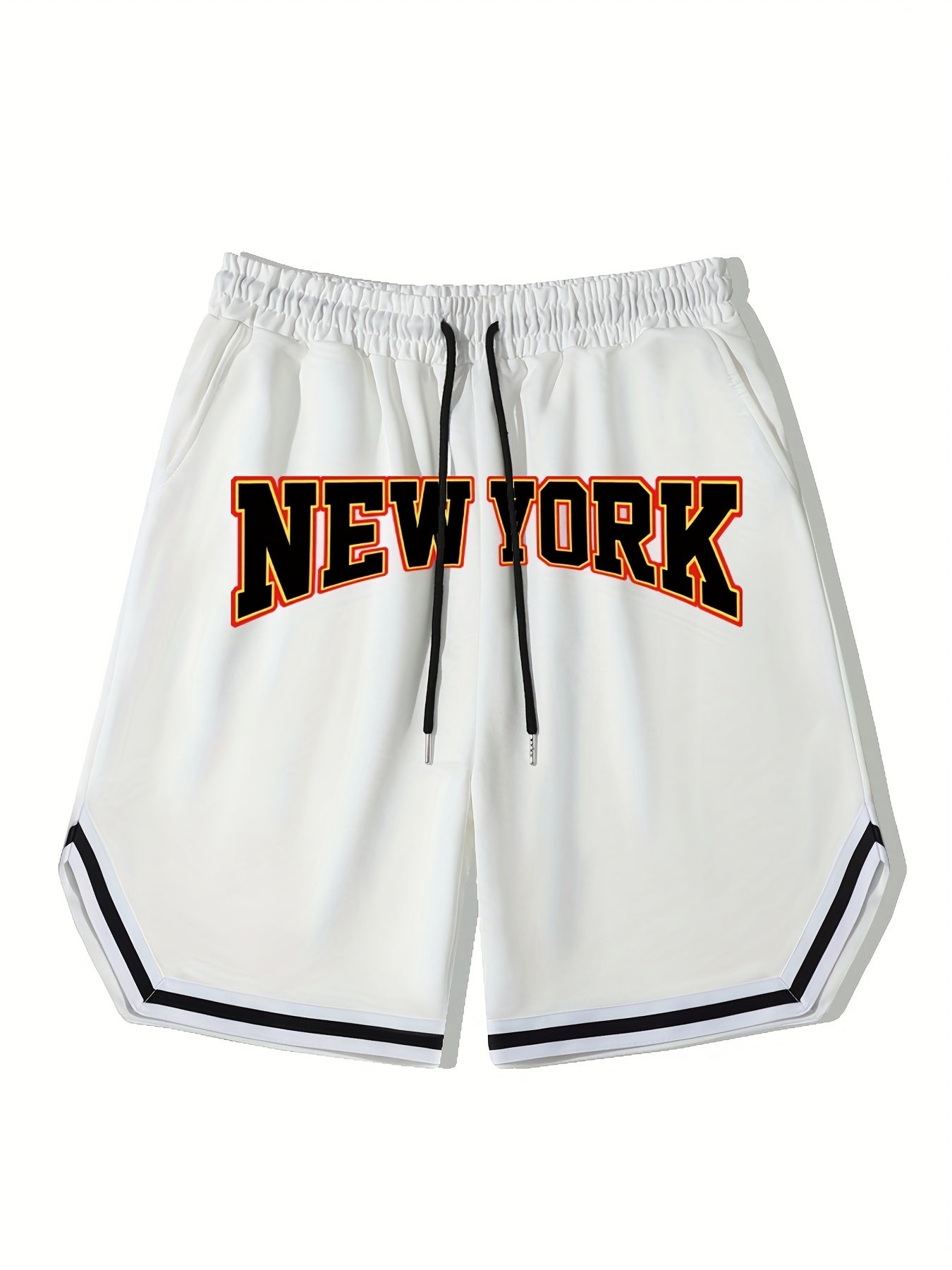 Men's Streetwear Shorts York Graphic Drawstring Stretchy Short Pants