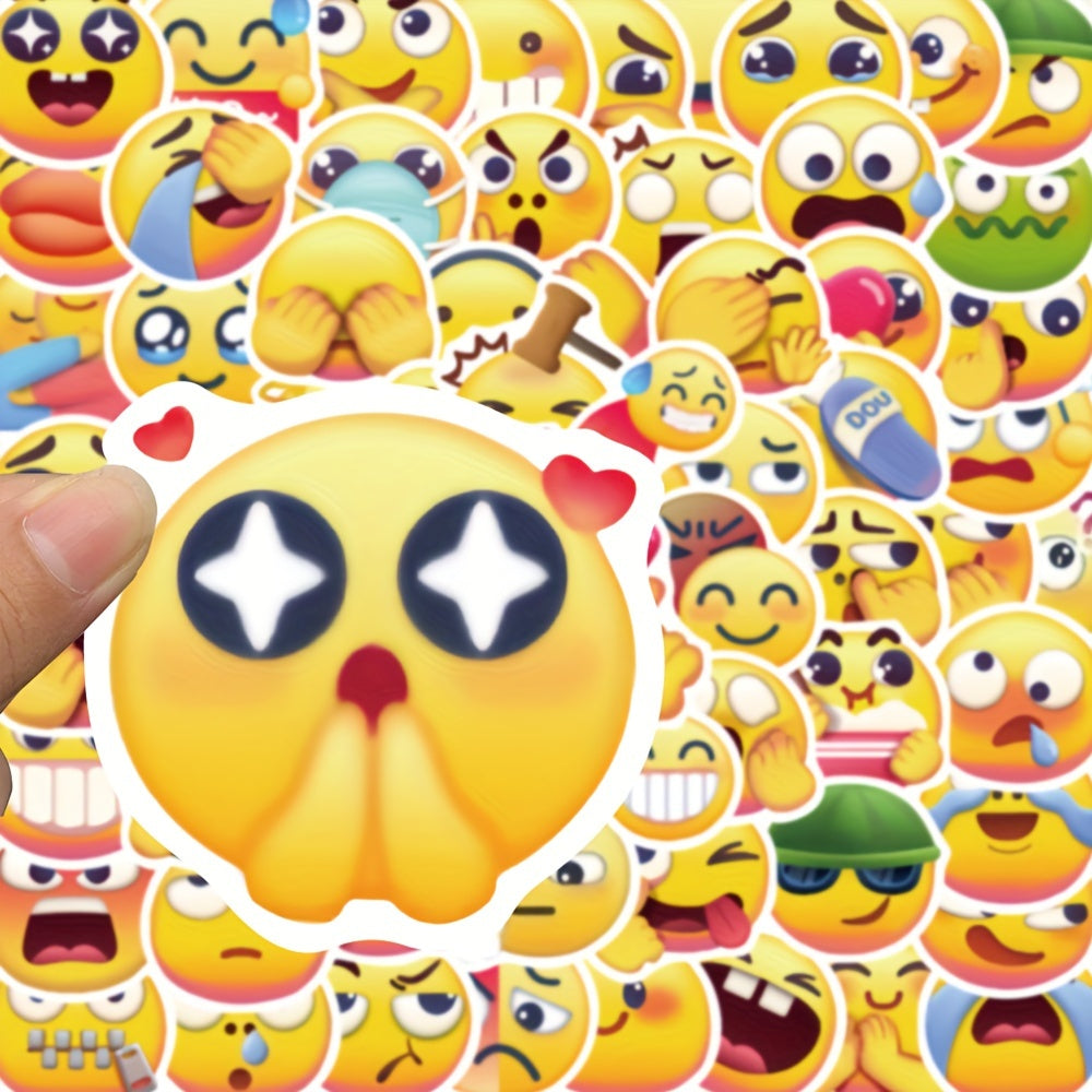 69pcs Yellow Face Expression Graffiti Stickers Waterproof for Luggage Laptop Dec