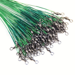 20pcs Anti Bite Steel Fishing Line Wire Leader Swivel Lead Core Leash