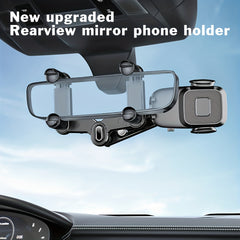 Upgraded Car Cell Phone Holder Rearview Mirror Adjustable