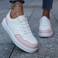 Women's Lace Up Board Shoes Breathable Running Sneakers
