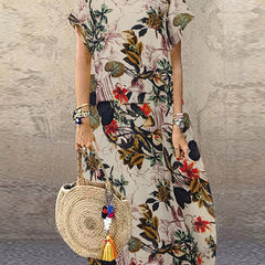 Women's Boho Floral Print Tee Dress