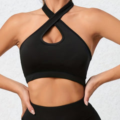 Shockproof Halter Neck Sports Bra for Women