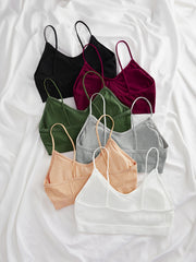 6pcs Wireless Ribbed Bras Comfortable & Breathable Intimates Women's Lingerie