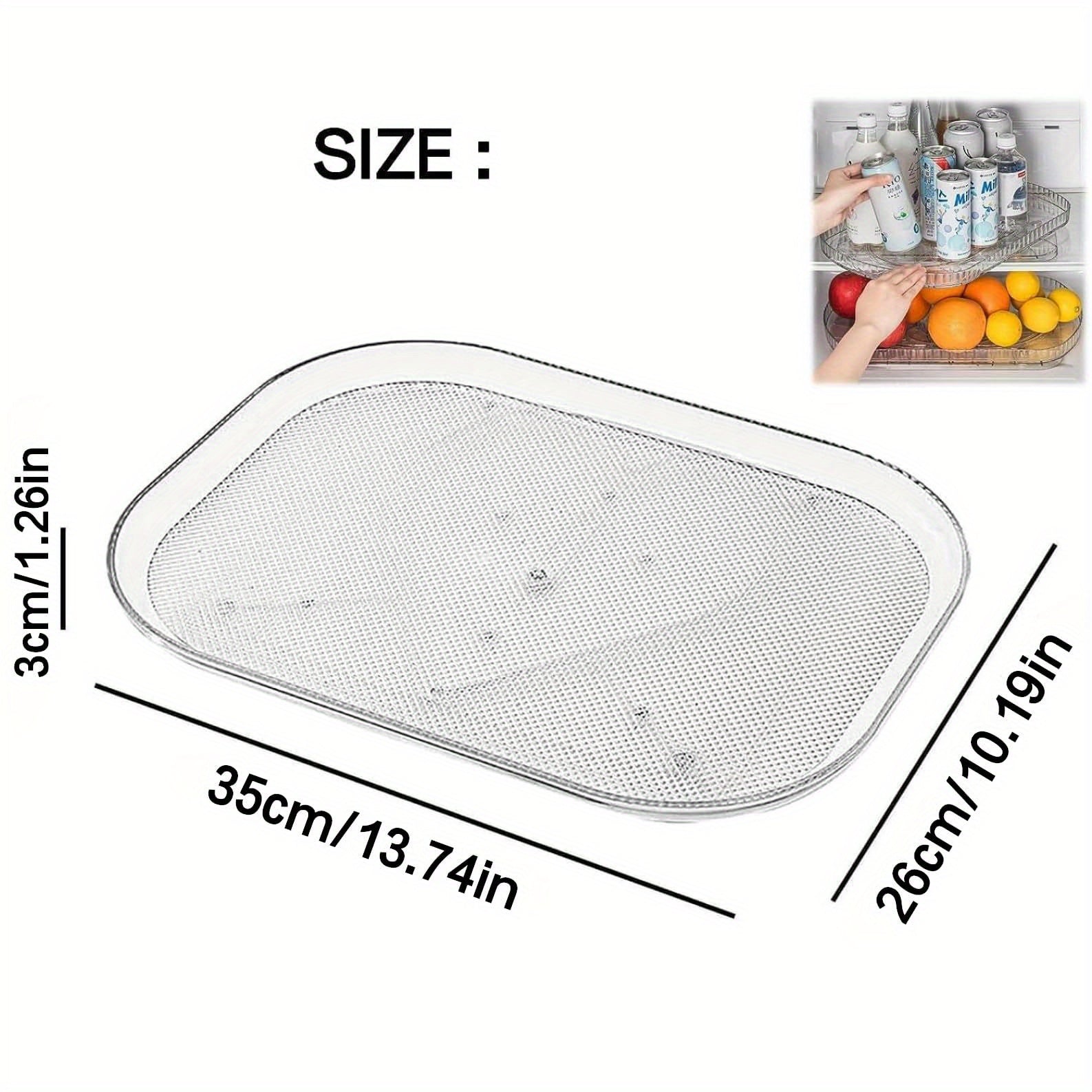 Square Lazy Susan Organizer for Refrigerator Countertop