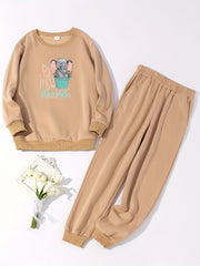 Elephant Print Long Sleeve Top & Joggers Pajamas Set