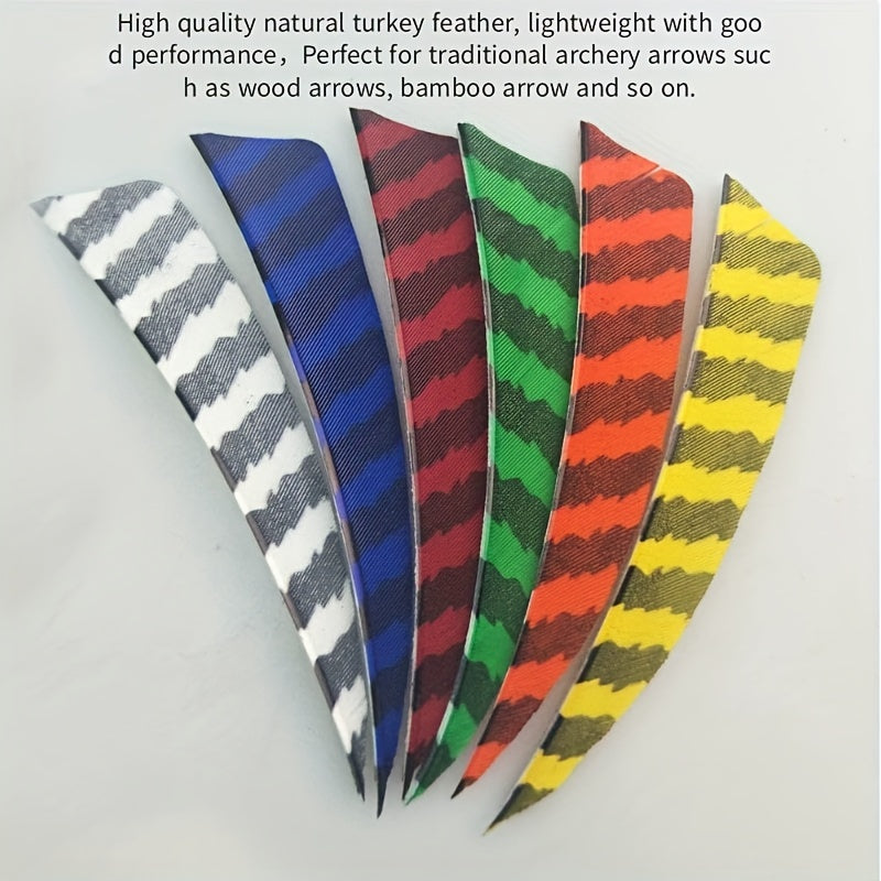 50pcs Archery Arrow Feathers 10 Turkey Fletches Right Wing DIY Accessories