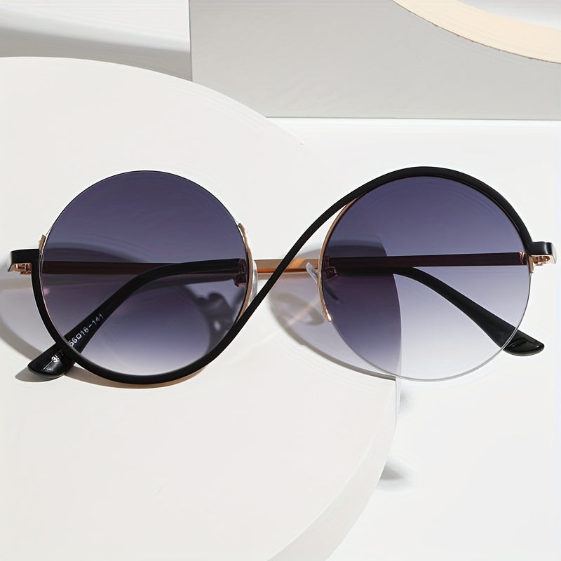 Round Metal Sunglasses Gradient Glasses UV400