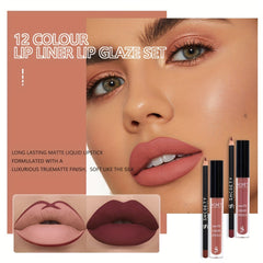 Waterproof Lip Liner Pen & Gloss Set