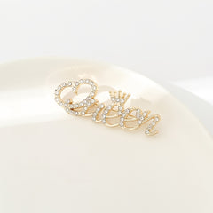 Rhinestone Inlaid Queen Crown Scarf Pin Brooch