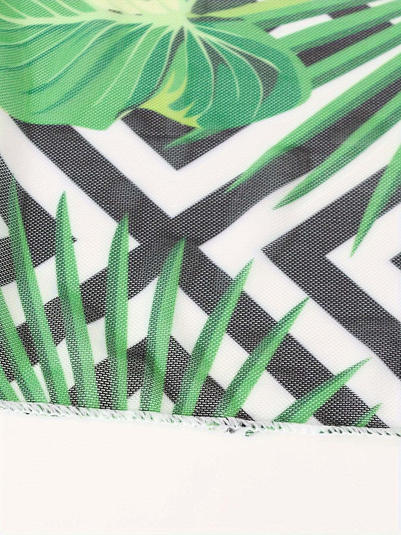 Tropical & Geo Print Beach Cover Up Skirt