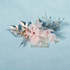 Pink Bridal Comb Wedding Hair Clip Hair Accessories Hair Jewelry