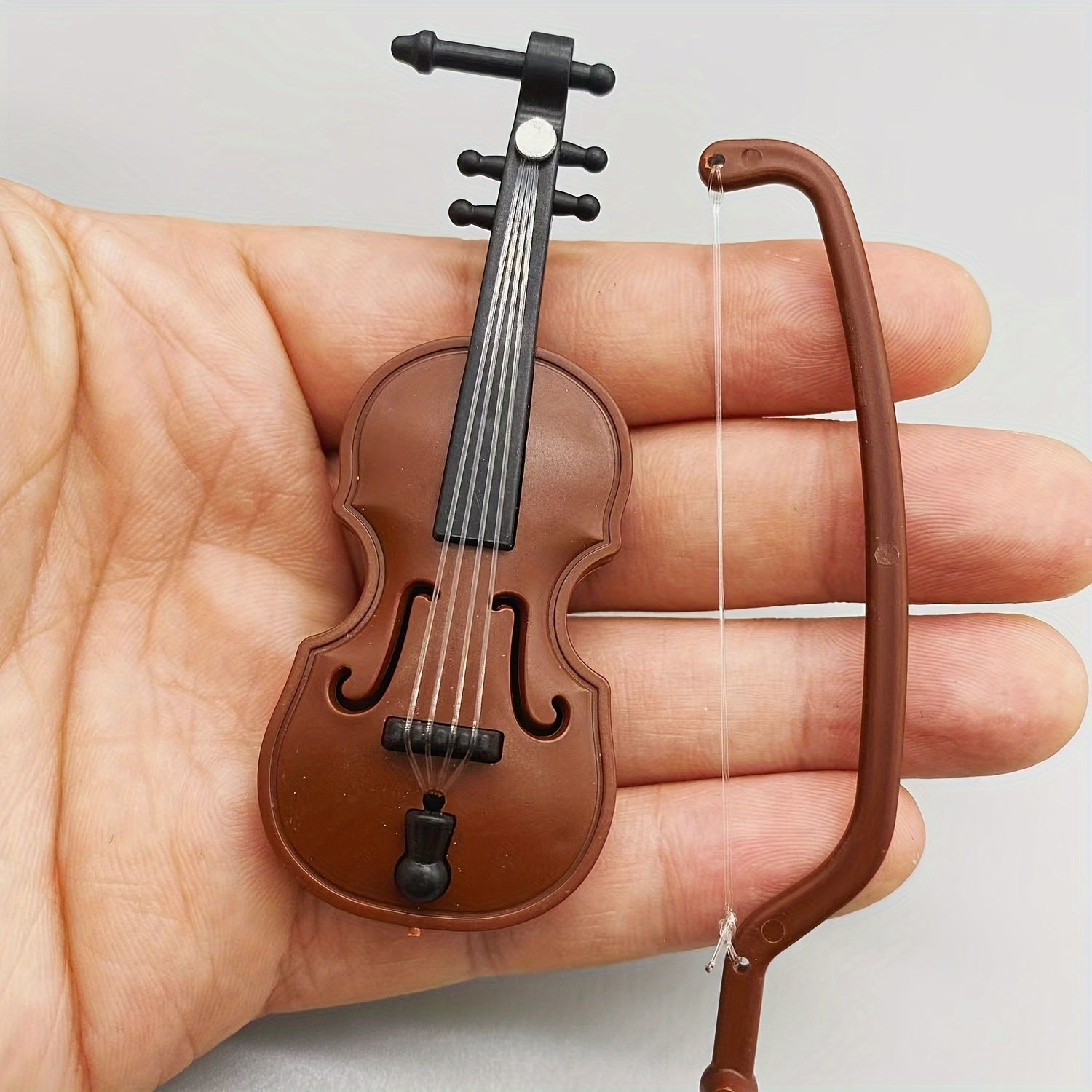 Wood Grain Violin Plastic Dollhouse Christmas Decor Santa Shooting Prop
