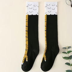 Chicken Feet Pattern Knee High Socks Funny