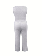 Tank Top & Pants Set Scoop Neck Casual Outfit