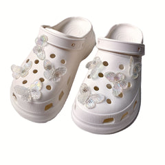 1pc Transparent Butterfly Shoe Buckle DIY Shoe Charms Decoration