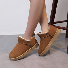 Women's Plush Thermal Snow Boots Anti-slip Wear-resistant Flat O