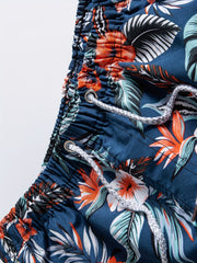Quick Dry Floral Print Swim Trunks for Men