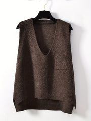 Women's V Neck Sweater Vest for Fall & Winter