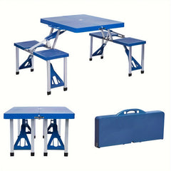 Portable Plastic Folding Table and Stool Set for Outdoor Camping