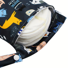 Cat Print Small Wet Bag 20 Reusable