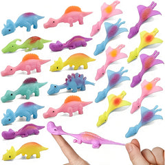 Fun Finger Launchers Toy Dinosaur Chicken Combo Party Sticky Rubber Toys