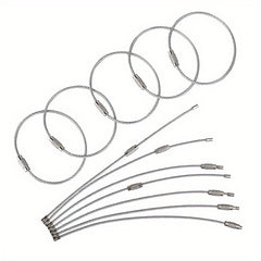 5pcs Stainless Steel Wire Keychain Keyring Luggage Tag Screw Key Chain