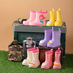 Girls Cartoon Rain Boots Waterproof Non-Slip Outdoor Travel All Seasons