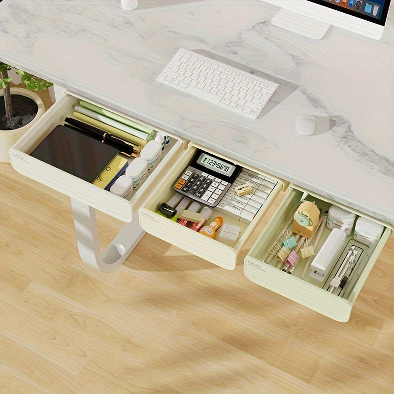 Under Desk Storage Drawer Box Slide Out Self Adhesive Drawer Basket