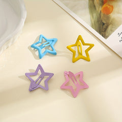 12pcs Cartoon Star Hair Clips for Girls & Kids