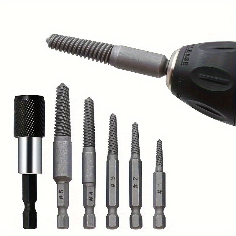 6pc Broken Screw Extractor Screw Remover Tool Set