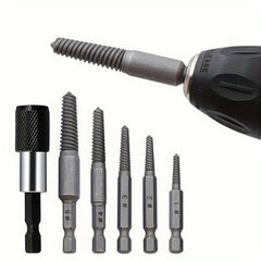 6pc Broken Screw Extractor Screw Remover Tool Set
