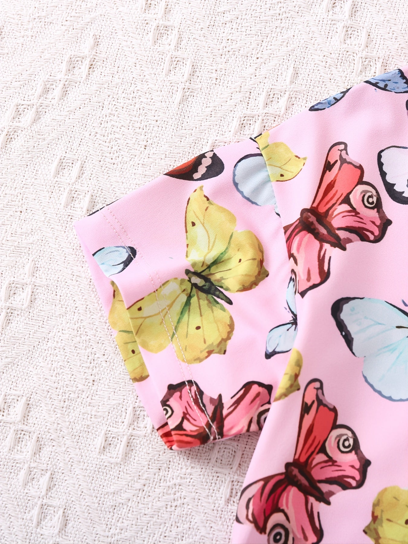 Girls Butterfly Print Tee & Shorts Set - Summer Clothes