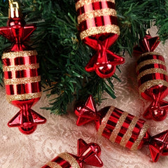 6pcs Red Candy Christmas Tree Hanging Decoration