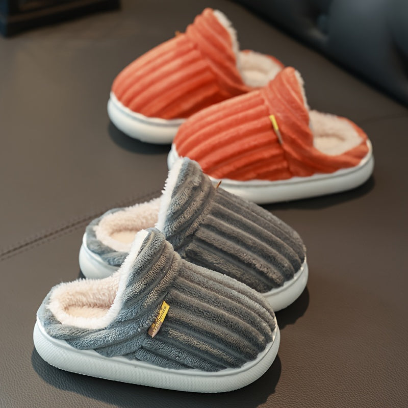 Cozy Fleece House Shoes For Girls - Slip On Indoor Walking Shoes