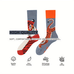 Crazy Funny Socks Colorful Novelty Crew Socks For Men Women
