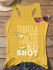 Casual Vest Top Women's Plus Graphic Slogan Print Round Neck