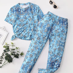 Ballet Girl Allover Print Kid's Pajamas 2pcs Set Comfy PJ Girl's Loungewear
